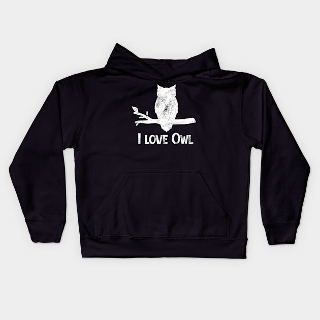 I Love Owl Kids Hoodie by Imutobi